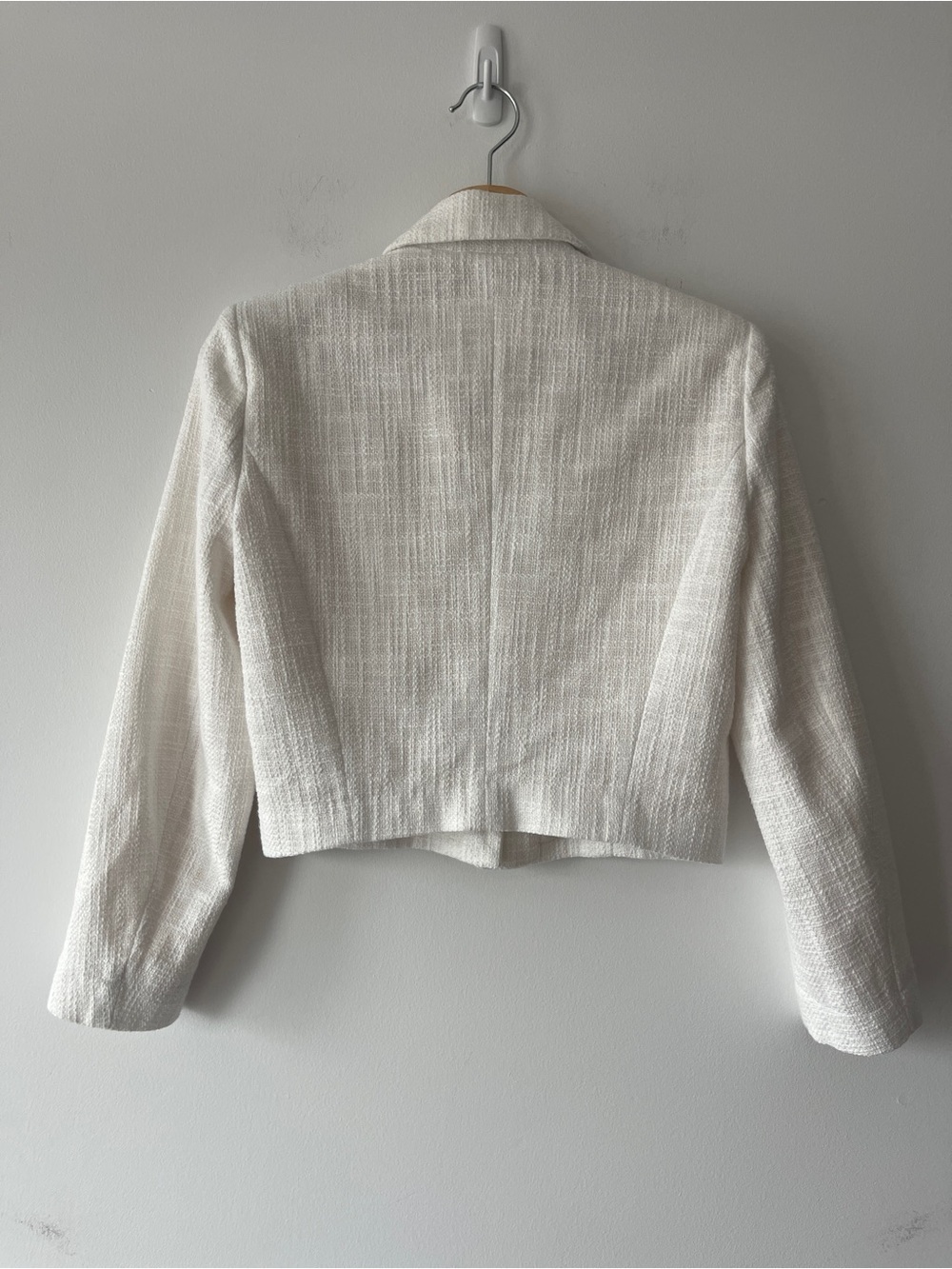 Abercrombie & Fitch white Cropped Tweed Blazer XS - Picture 2 of 5